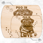 Pug Dog Decorative Cutting Board - Maple wood size options display | Our Phoenix Rise