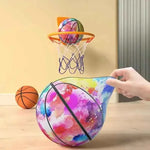 Vibrant Indoor Silent Basketball - Person holding foam ball next to hoop | Our Phoenix Rise