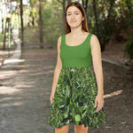 Verdant Blade Skater Dress | Green Summer Dress