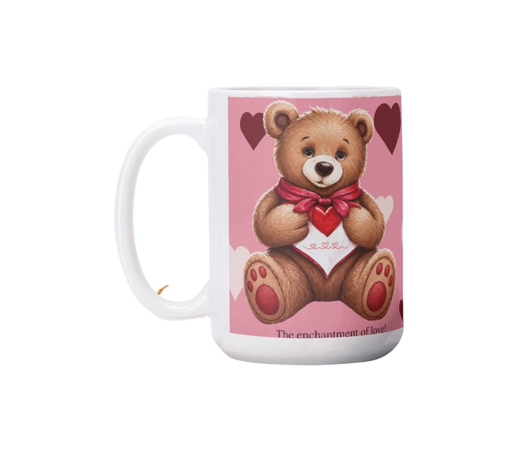Valentines Teddy Bear Coffee Mug 15oz White