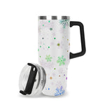Travel mug Colorful Snowflake 40oz Tumbler pattern on a white background