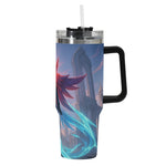 Travel mug with handle and colorful design on a white background 2nd Character