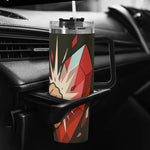 Tumbler with a geometric design on a car cup holder