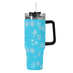 Turquoise Snowflake 40oz Insulated Tumbler - Front view | Our Phoenix Rise