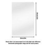 White rectangular sheet with dimensions labeled on a white background