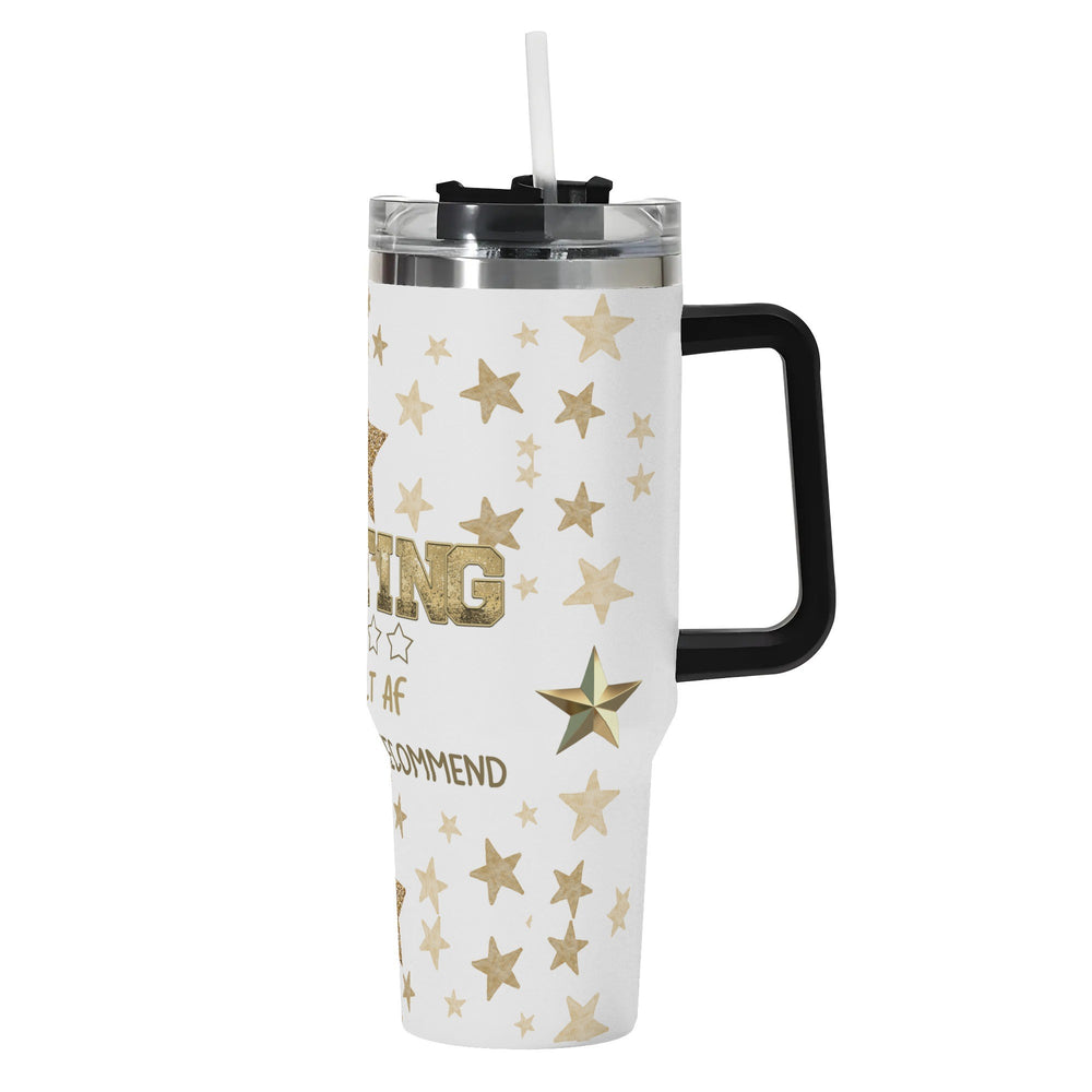 White Adulting Rating 40oz Tumbler | Funny Gold