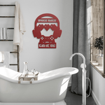 Work Hard Game On Metal Sign - Red in modern bathroom | Our Phoenix Rise