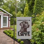 "LabsolUTELY in LOVE" Garden Banner - Labrador Retriever Dog Banner - Iron Phoenix GHG