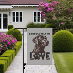 "LabsolUTELY in LOVE" Garden Banner - Labrador Retriever Dog Banner - Iron Phoenix GHG