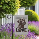 "LabsolUTELY in LOVE" Garden Banner - Labrador Retriever Dog Banner - Iron Phoenix GHG