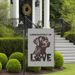 "LabsolUTELY in LOVE" Garden Banner - Labrador Retriever Dog Banner - Iron Phoenix GHG