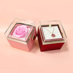 Rotating Preserved Rose Jewelry Gift Box - Detail of Drawer Handle | Our Phoenix Rise