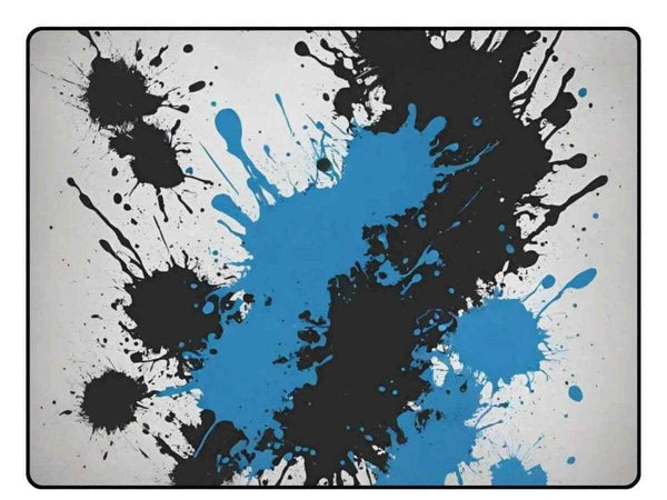 Blue Black Paint Splatter Rug | Gaming and Yoga Mat