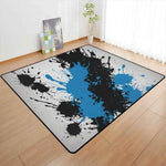 Blue Black Paint Splatter Rug | Gaming and Yoga Mat