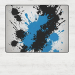 Blue Black Paint Splatter Rug | Gaming and Yoga Mat - Iron Phoenix GHG