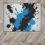 Blue Black Paint Splatter Rug | Gaming and Yoga Mat - Iron Phoenix GHG