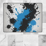Blue Black Paint Splatter Rug | Gaming and Yoga Mat - Iron Phoenix GHG