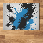 Blue Black Paint Splatter Rug | Gaming and Yoga Mat - Iron Phoenix GHG
