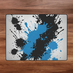 Blue Black Paint Splatter Rug | Gaming and Yoga Mat - Iron Phoenix GHG