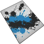 Blue Black Paint Splatter Rug | Gaming and Yoga Mat