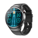 F600 Blood Glucose Smartwatch - Brown Leather band, angled view | Our Phoenix Rise