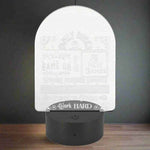Gamer Family Rules LED Lamp - Close Up of Laser Etching and Base | Our Phoenix Rise