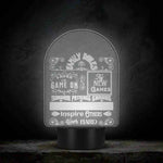 Gamer Family Rules LED Lamp - Front View with Neutral White Light | Our Phoenix Rise