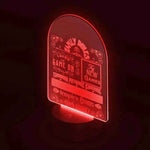 Gamer Family Rules LED Lamp - Angled View with Vibrant Red Glow | Our Phoenix Rise