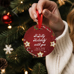 Jolly Holiday Christmas Ornament 2025 - bright red acrylic decoration | Our Phoenix Rise