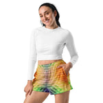 Electric Grid Womens Athletic Shorts Detailed View 11 | Our Phoenix Rise