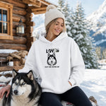 Funny Husky Dog Hoodie - Outdoor Lifestyle Shot with Dog | Our Phoenix Rise