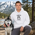 Funny Husky Dog Hoodie - Woman Hugging Husky Wearing White Hoodie | Our Phoenix Rise