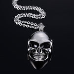 Polished Skull Pendant Necklace - Full Display With Link Chain Extended | Our Phoenix Rise