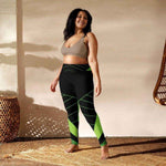 Neon Green Gamer Yoga Leggings - Fabric texture detail | Our Phoenix Rise