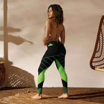 Neon Green Gamer Yoga Leggings - Full view active pose | Our Phoenix Rise
