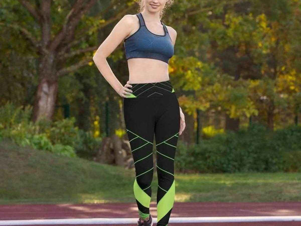 Neon Grid Gamer Style Yoga Leggings | Iron Phoenix
