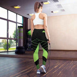 Neon Green Gamer Yoga Leggings - Back view athletic fit | Our Phoenix Rise