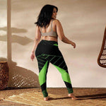 Neon Green Gamer Yoga Leggings - Side profile model shot | Our Phoenix Rise