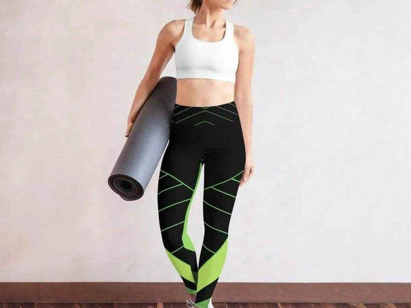 Neon Grid Gamer Style Yoga Leggings | Iron Phoenix