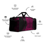 Maroon Abstract Print Duffle Bag - Right Front Angle | Our Phoenix Rise