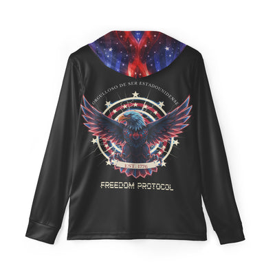 Personalized American Eagle Sports Hoodie - Back view with patriotic eagle graphic | Our Phoenix Rise