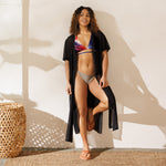 Patriotic Star Recycled String Bikini Top - Front view on plus size model | Our Phoenix Rise