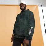 All Over Print Recycled Unisex Hoodie - Botanical Leaf Hood Detail | Our Phoenix Rise