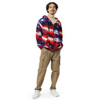 Americana Galaxy Unisex Zip Hoodie - Front view, patriotic galaxy pattern | Our Phoenix Rise