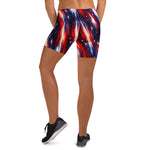 Red White Blue Starburst Athletic Shorts - Back Side Standing View | Our Phoenix Rise