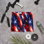Red White Blue Starburst Athletic Shorts - Front Angled View on Model | Our Phoenix Rise