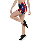 Red White Blue Starburst Athletic Shorts - Left Side View on Model | Our Phoenix Rise