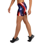 Red White Blue Starburst Athletic Shorts - Left Leg Detail View | Our Phoenix Rise