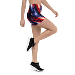 Red White Blue Starburst Athletic Shorts - Right Side View on Model | Our Phoenix Rise