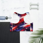 Americana Stars & Stripes Sports Bra - Back View Mockup | Our Phoenix Rise